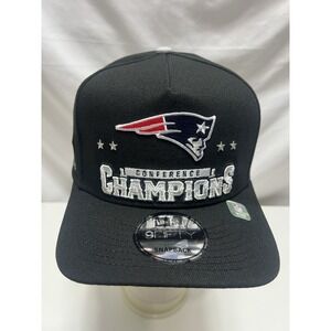 New England Patriots 2025 AFC Champions Locker Room Trophy Snapback 9FIFTY Hat ✅